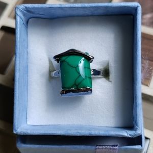 Square Howlite ring-size 6